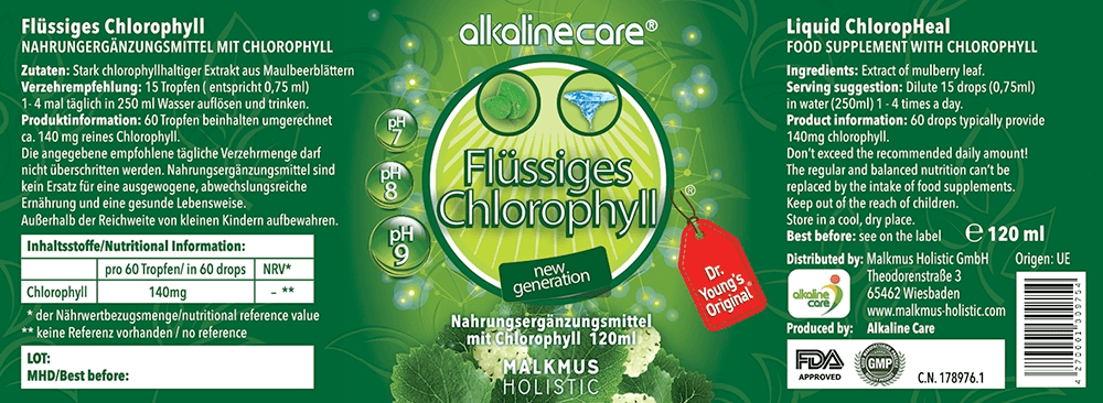 Hochdosiertes Chlorophyll in flüssiger Form für natürliche Power und Vitalität - Malkmus Holistic