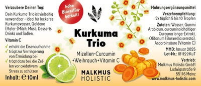 Kurkuma Trio - Die hochkonzentrierte Kraft der Kurkumawurzel - Malkmus Holistic